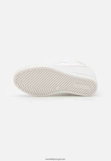 mulheres tênis cano alto branco F4BZ0D1229 Anna Field