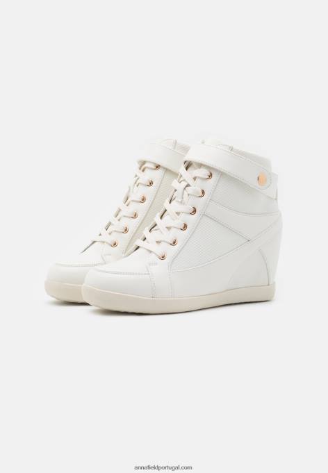 mulheres tênis cano alto branco F4BZ0D1230 Anna Field