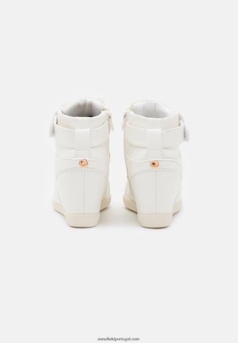 mulheres tênis cano alto branco F4BZ0D1230 Anna Field