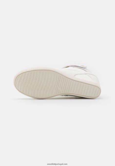 mulheres tênis cano alto branco F4BZ0D1230 Anna Field
