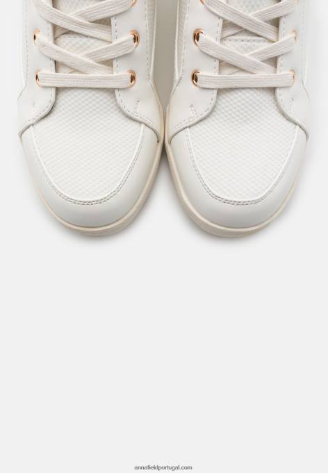 mulheres tênis cano alto branco F4BZ0D1230 Anna Field