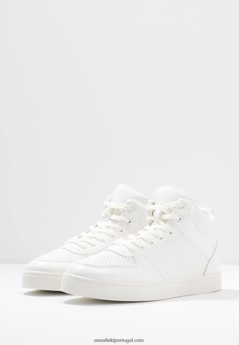 mulheres tênis cano alto branco F4BZ0D1233 Anna Field