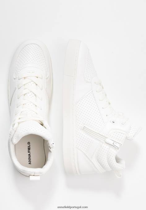 mulheres tênis cano alto branco F4BZ0D1233 Anna Field