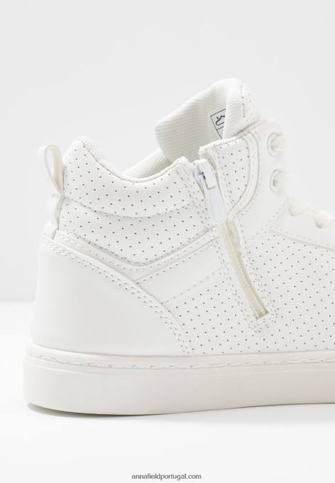 mulheres tênis cano alto branco F4BZ0D1233 Anna Field