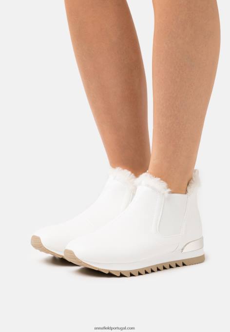 mulheres tênis cano alto branco F4BZ0D1236 Anna Field