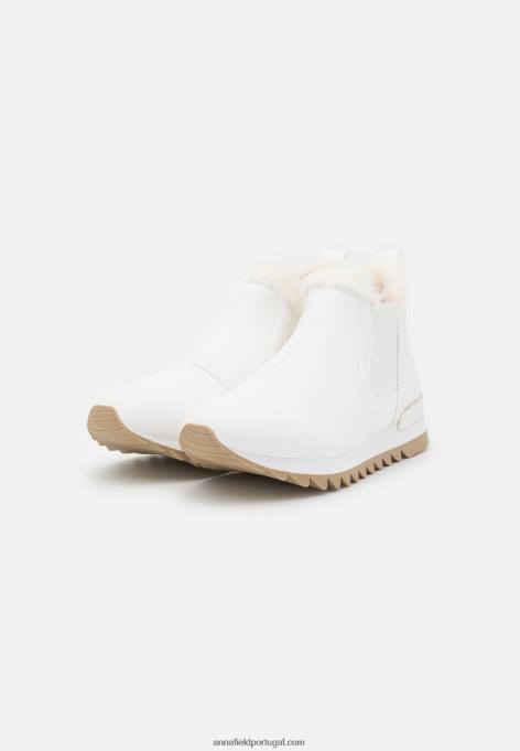 mulheres tênis cano alto branco F4BZ0D1236 Anna Field