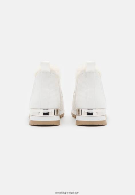 mulheres tênis cano alto branco F4BZ0D1236 Anna Field