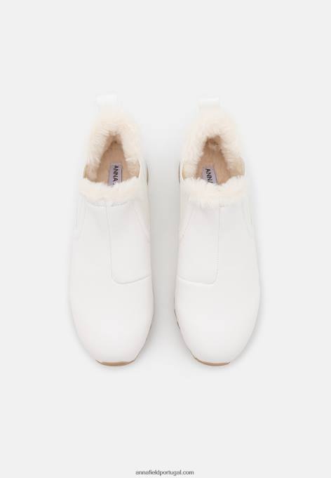 mulheres tênis cano alto branco F4BZ0D1236 Anna Field