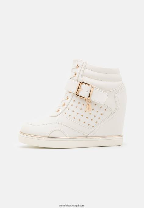 mulheres tênis cano alto branco F4BZ0D1239 Anna Field
