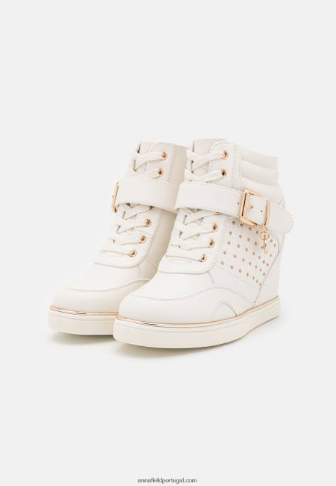 mulheres tênis cano alto branco F4BZ0D1239 Anna Field