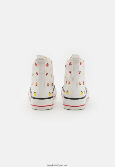 mulheres tênis cano alto branco F4BZ0D1240 Anna Field