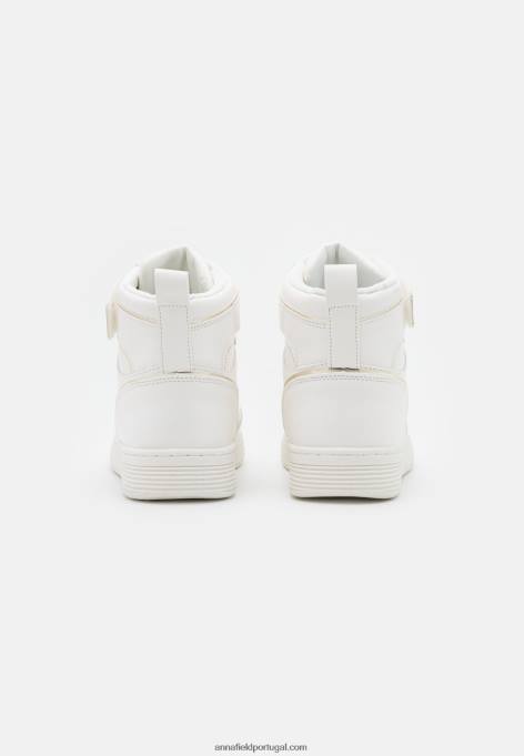 mulheres tênis cano alto branco/dourado F4BZ0D1234 Anna Field