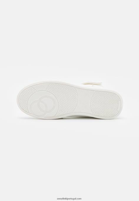mulheres tênis cano alto branco/dourado F4BZ0D1234 Anna Field