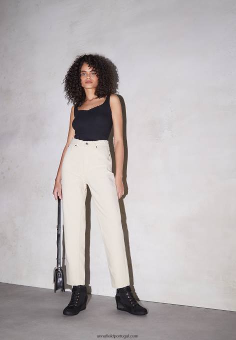 mulheres tênis cano alto preto F4BZ0D1228 Anna Field