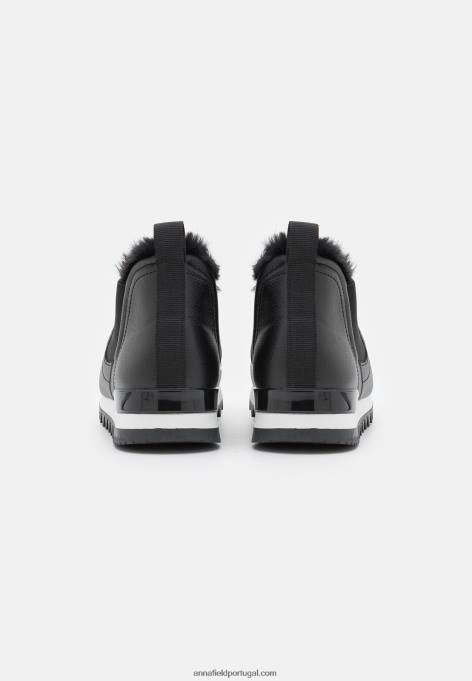 mulheres tênis cano alto preto F4BZ0D1235 Anna Field