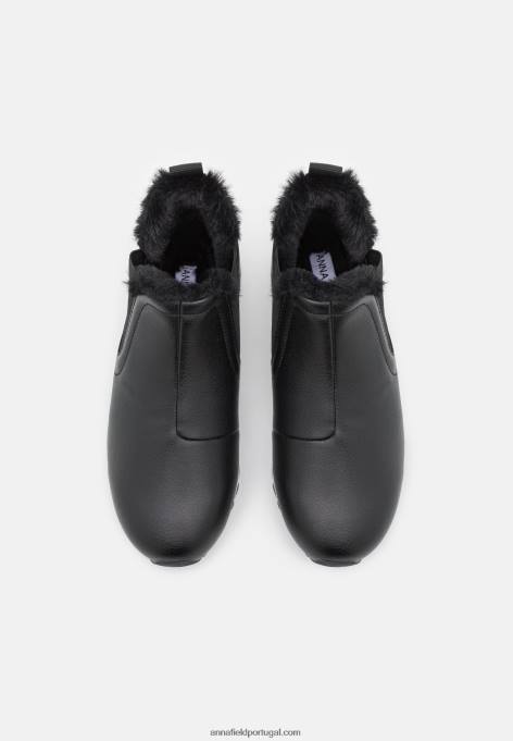 mulheres tênis cano alto preto F4BZ0D1235 Anna Field