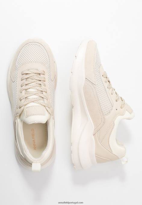 mulheres tênis de couro bege F4BZ0D1175 Anna Field