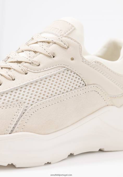 mulheres tênis de couro bege F4BZ0D1175 Anna Field