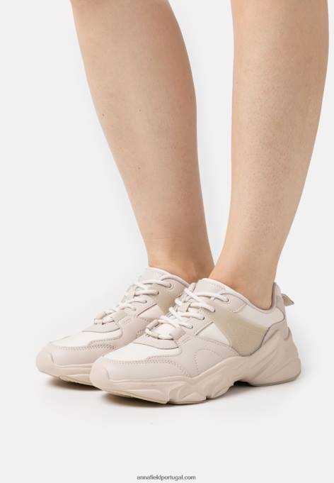 mulheres tênis de couro bege F4BZ0D1213 Anna Field