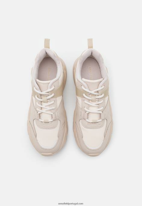 mulheres tênis de couro bege F4BZ0D1213 Anna Field