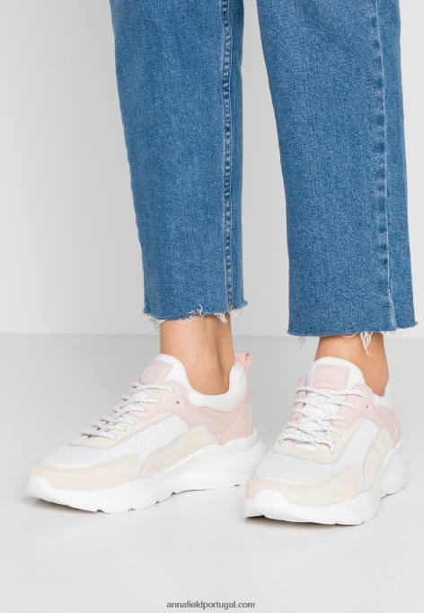 mulheres tênis de couro branco F4BZ0D1219 Anna Field