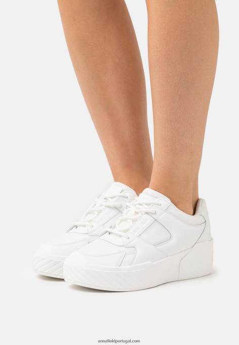 mulheres tênis de couro branco F4BZ0D1224 Anna Field