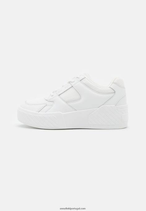 mulheres tênis de couro branco F4BZ0D1224 Anna Field