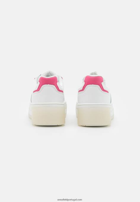 mulheres tênis de couro branco/rosa F4BZ0D1211 Anna Field